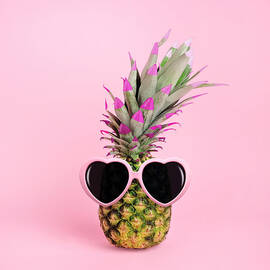 Pineapple Wearing Sunglasses by Juj Winn