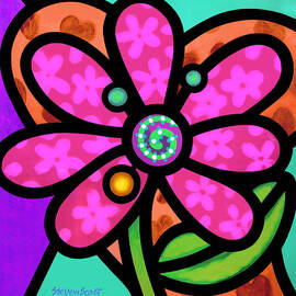 Pink Pinwheel Daisy by Steven Scott