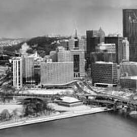 Pittsburgh Black And White Winter Panorama by Adam Jewell