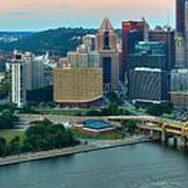 Pittsburgh Panorama At Dusk by Adam Jewell