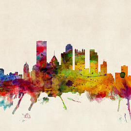 Pittsburgh Pennsylvania Skyline by Michael Tompsett
