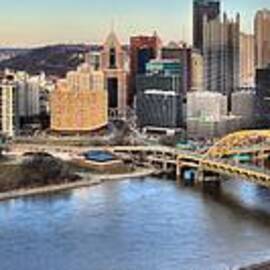 Pittsburgh Spring Sunset Panorama by Adam Jewell