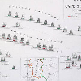 Plan of the Battle of Cape St. Vincent by Alexander Keith Johnston