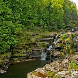 Poconos Ledges Waterfall by Adam Jewell