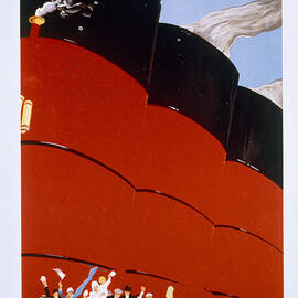 Poster Advertising The Rms Queen Mary by English School