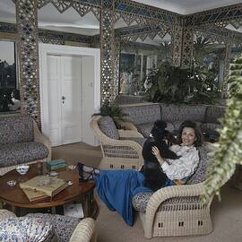 Princess Irene Galitzine With Her Poodle by Henry Clarke