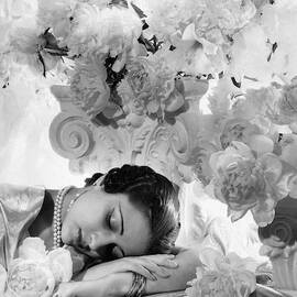 Princess Karam Of Kapurthala With Flowers by Cecil Beaton