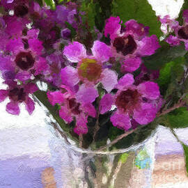 Purple Flowers by Linda Woods