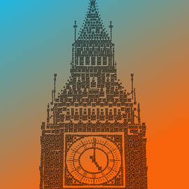QR pointillism - Big Ben 1 by Richard Reeve