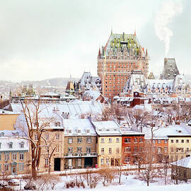 Quebec City Winter Skyline With Chateau by Nicolasmccomber