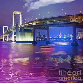 Stunning Rainbow Bridge at Night Wall Art for Japan Fineart Lovers by Stefano Senise