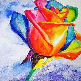 Rainbow Rose by Carlin Blahnik CarlinArtWatercolor