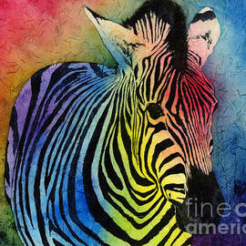 Rainbow Zebra by Hailey E Herrera