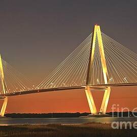 Ravenel Bridge At Dusk by Adam Jewell