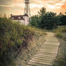 Rawley Point Lighthouse Under Smoldering Skies by Duluth To Door County Photography