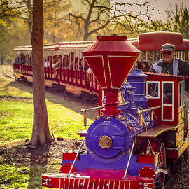 Riding out of the Sunset on the Hermann Park Train by David Morefield