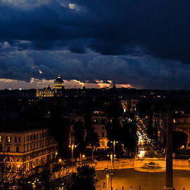 Rome cityscape at night  by AM FineArtPrints