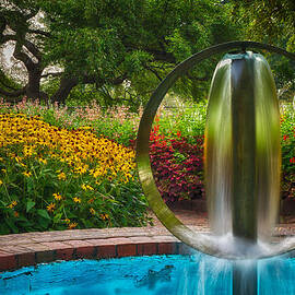 Round Water Sculpture Prescott Park Garden  by Jeff Sinon