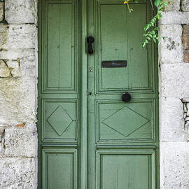 Rustic green door with vines by Georgia Clare