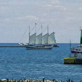 sailboat on Lake Michigan by Flees Photos