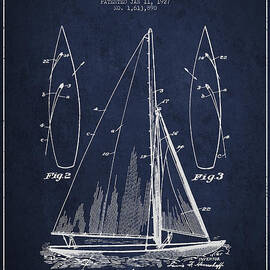 Sailboat Patent Drawing From 1927 by Aged Pixel