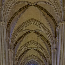 Saint John The Divine Cathedral Arches And Rose Window by Susan Candelario