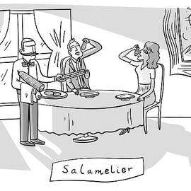 Salamlier -- A Waiter Slices Salami For Two by Farley Katz