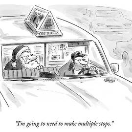 Santa In The Back Of A Cab by Christopher Weyant