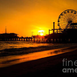 Santa Monica Pier California Sunset Photo by Paul Velgos