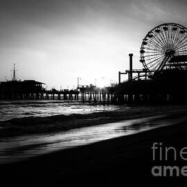 Santa Monica Pier in Black and White by Paul Velgos