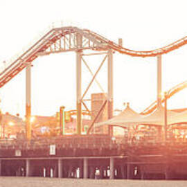 Santa Monica Pier Roller Coaster Panorama Photo by Paul Velgos