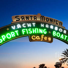 Santa Monica Pier Sign by Paul Velgos