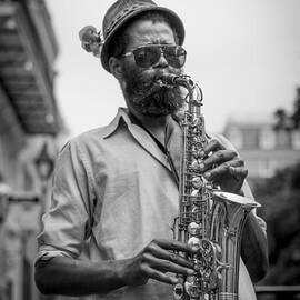 Saxophone Musician New Orleans by David Morefield
