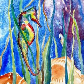 Seahorse and Shells by Carlin Blahnik CarlinArtWatercolor