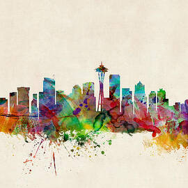 Seattle Washington Skyline by Michael Tompsett