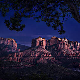 Sedona Cathedral Rock Post Sunset Glow by Mary Jo Allen