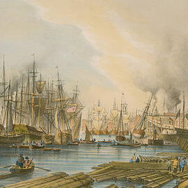 Ship Building at Limehouse by William Parrot