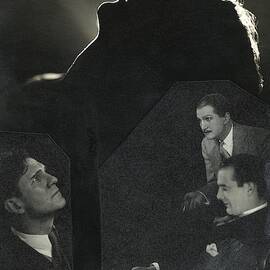 Silhouette Of Lynn Fontanne's Face With A Collage by Edward Steichen