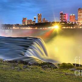 Silky Niagara Falls Panoramic Sunset by Adam Jewell