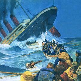 Sinking Of The Titanic by English School
