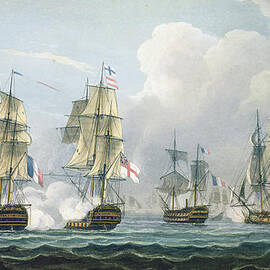Sir Richard Strachans Action after the Battle of Trafalgar by Thomas Whitcombe