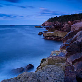 Sixty One Seconds In The Blue Hour Otter Cliffs Acadia National Park by Jeff Sinon