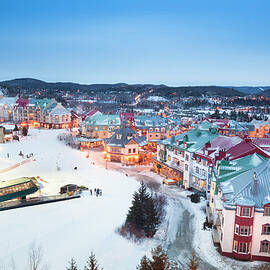 Ski Lifts At Mont Tremblant Village by Pgiam