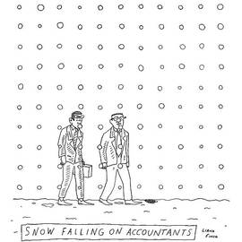 Snow Falling On Accountants -- Two Men Walk by Liana Finck