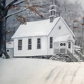 Snowy Gates Chapel  -Little White Church - Ellijay by Jan Dappen