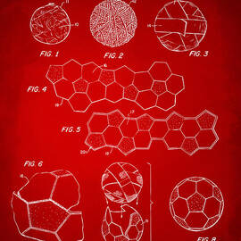 Soccer Ball Construction Artwork - Red by Nikki Marie Smith