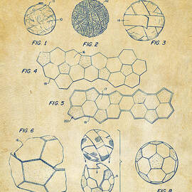 Soccer Ball Construction Artwork - Vintage by Nikki Marie Smith