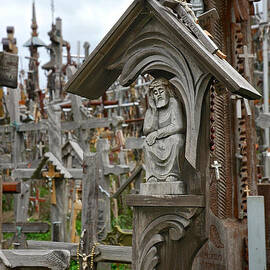 Sorrowful Christ Lithuania Hill of Crosses by Mary Lee Dereske