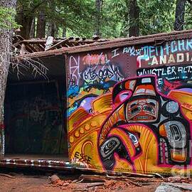 Spray Painted Box Car Train Wreck by Adam Jewell