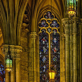 Stained Glass Windows At Saint Patricks Cathedral by Susan Candelario